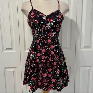 Band of Gypsies Floral Black and Pink Women's Dress